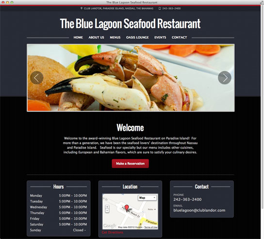 Blue Lagoon Seafood Website