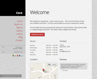 Core Restaurant Website Template