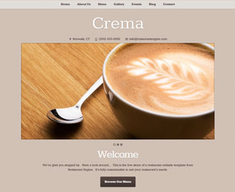 Crema Restaurant Website Template