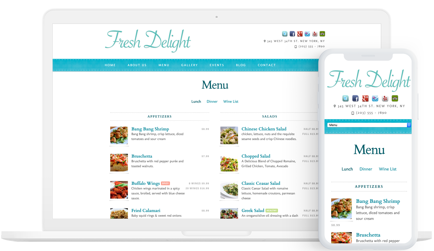 freshdelight Restaurant Web Design Template