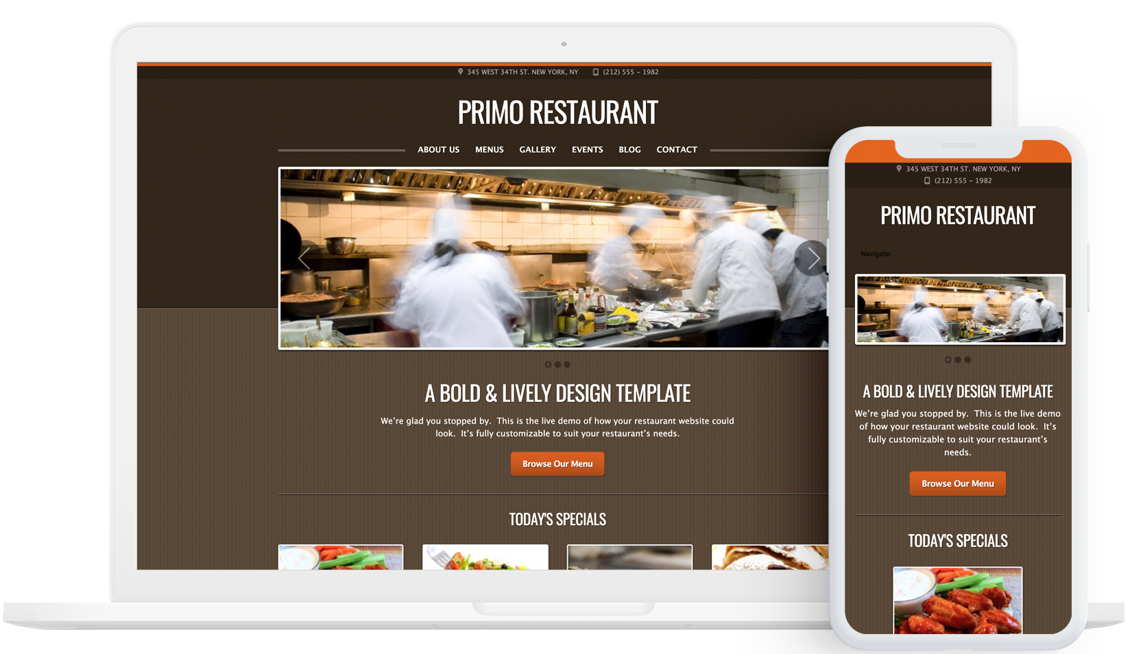 primo Restaurant Web Design Template