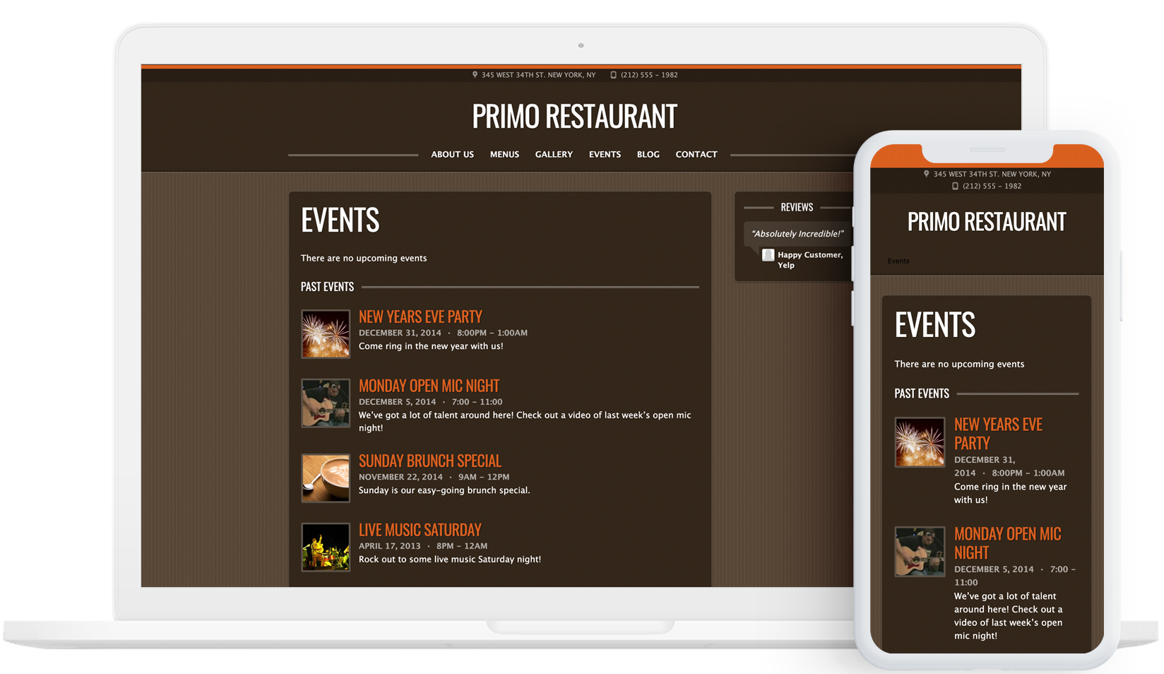 primo Restaurant Web Design Template