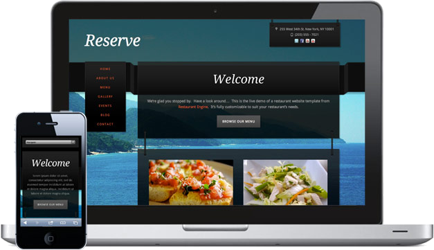 reserve Restaurant Web Design Template