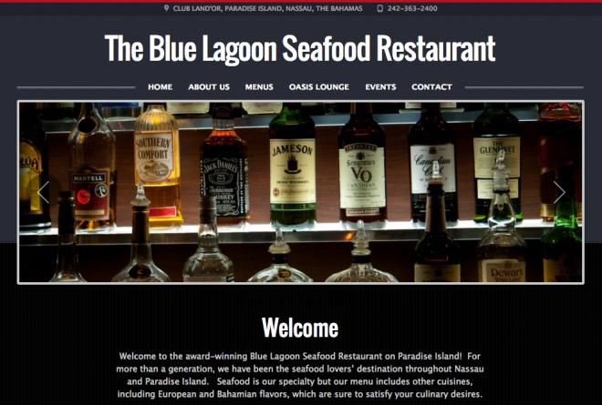 Blue Lagoon Seafood Restaurant Website Design