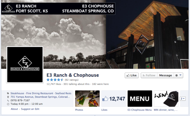 E3 Ranch Restaurant Facebook Page