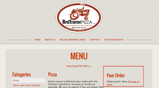 Red Tractor Restaurant Online Ordering
