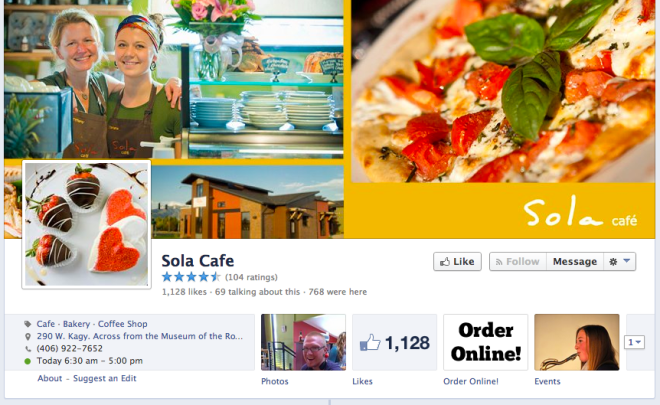 Sola Cafe Restaurant Facebook Page